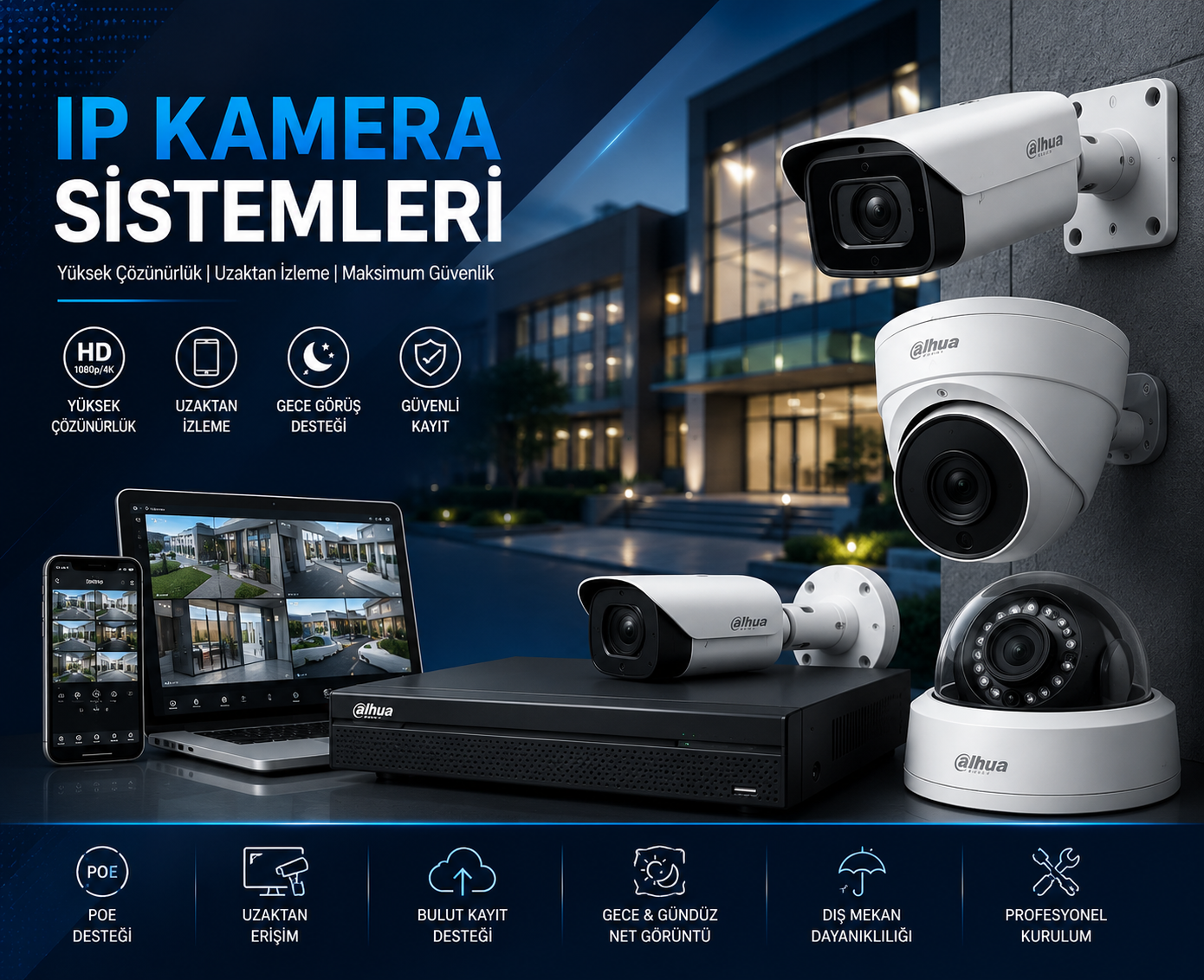 Mersin IP Kamera Sistemleri  Dahua  Hikvision Kamera Kurulumu